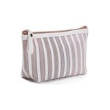 Miyahouse Canvas Cosmetic Bag Women Make up Bags Striped Printed Travel Toiletry Organizer Portable Pouch Makeup Case