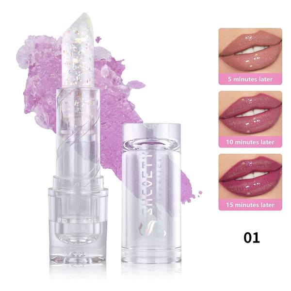 3-color Temperature-changing Lipstick Sequins Anti-chapping Long-lasting Moisturizing