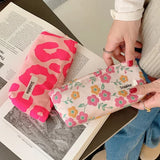 New Flower Print Cosmetic Bag Vintage Style Women Pencil Case Makeup Bag Zipper Pouch Lipsticks Make Up Brush Bag Makeup Pouch