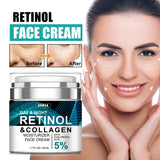 Advanced Retinol Collagen Cream For Face With 5  Hyaluronic Acid Anti-Aging Cream Anti Wrinkle Reduce Fine Lines Lifting And Firming Cream 24-Hour Facial Care Suitable For All Skin Types