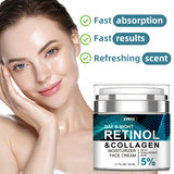 Advanced Retinol Collagen Cream For Face With 5  Hyaluronic Acid Anti-Aging Cream Anti Wrinkle Reduce Fine Lines Lifting And Firming Cream 24-Hour Facial Care Suitable For All Skin Types